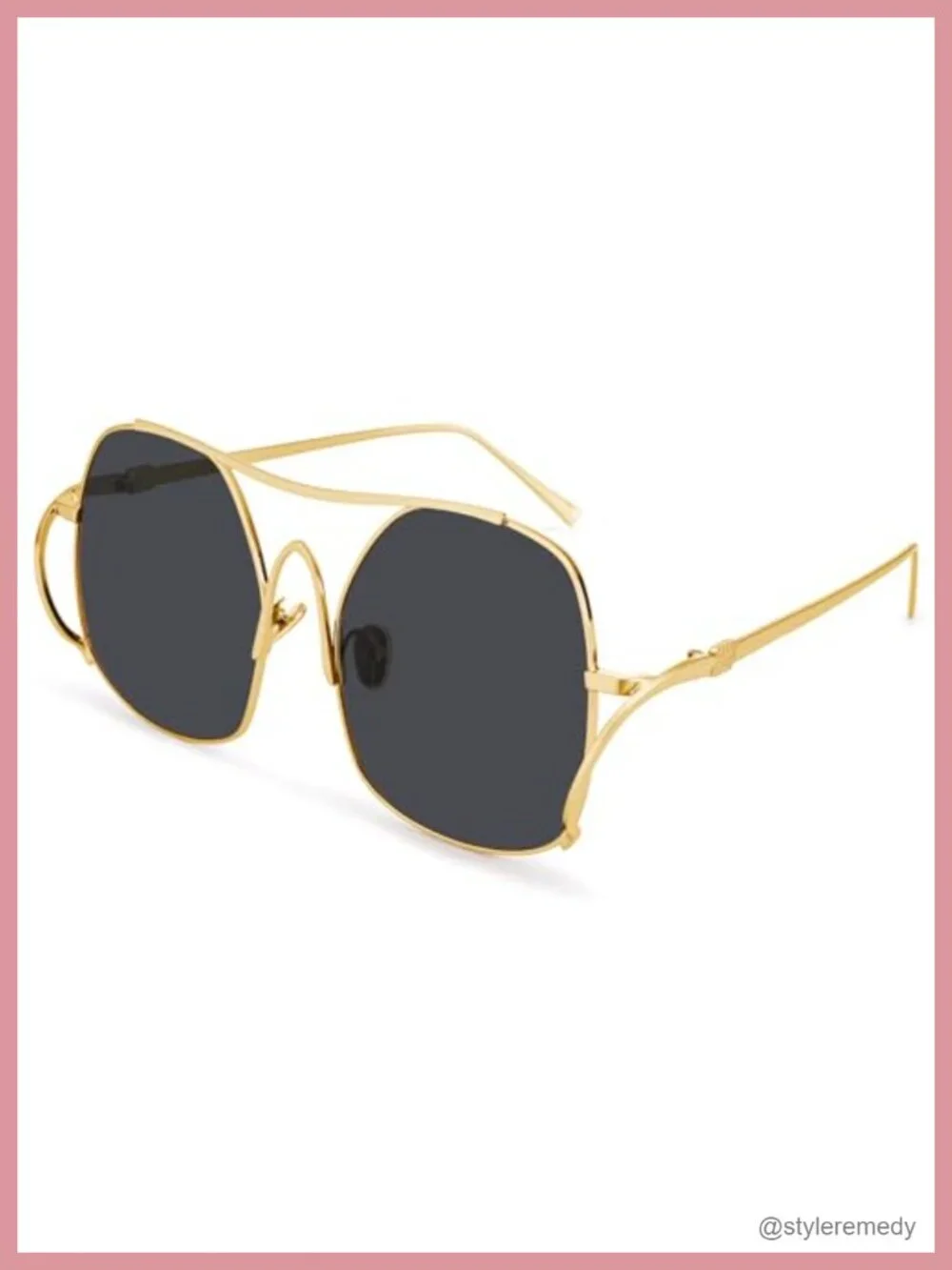 Oversized Aviator Sunglasses Metal Frame UV400 Retro Punk Cool Shades